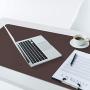 KINGFOM Desk Pad Office Desktop Protector 23.6'' x 11.8'', PU Leather Desk Mat Blotters Organizer with Comfortable Writing Surface (Dark Brown)