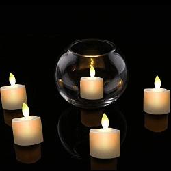 Battery Operated Led Rechargeble Remote Tea Lights Small Fake Votive Candles with Moving Flame Outdoor Flickering Flameless Electric Candle Light with Timer Can be Charged for Christmas-6 Pack
