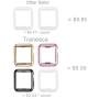 Tranesca 4 Pack 38mm Apple Watch case with Built-in HD Clear Ultra-Thin TPU Screen Protector Cover Compatible with Apple Watch Series 2 and Apple Watch Series 3 38mm - Clear+Black+Gold+Rose Gold