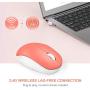 seenda Wireless Mouse, 2.4G Noiseless Mouse with USB Receiver Portable Computer Mice for PC, Laptop and Other Windows Devices - Orange & White