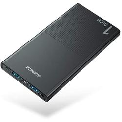 Alongza Compact 10000mAh Portable Charger, Cell Phone Battery Charger with Dual USB Ports High Capacity Backup Battery Charger External Battery Pack for iPhone, Samsung, Android and More