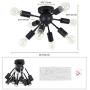 Sputnik Chandelier,8-Light Semi Flush Mount Ceiling Light Fixture Modern Pendant Lighting Fixture Industrial Vintage Hanging Dining Room Light for Kitchen (Black)