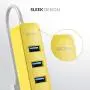 iDsonix USB 3.0 Hub, 7-Port 5V / 3A Powered USB Hub, 5Gbps HighSpeed Data Transmission USB Splitter for Laptop, iMac, Surface Pro, XPS, USB Flash Drives, Mobile HDD, Printer, Camera, and More -Yellow