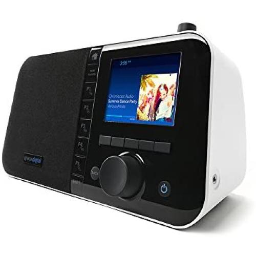 Grace Digital Mondo Elite Smart Internet Radio, Bluetooth, Wi-Fi, 7-Day Alarm – Microphone-Free (White)
