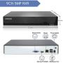 Evtevision 9 Channel 5MP Network Video Recorder 9CH CCTV NVR,Support Onvif P2P Easy Remote View HD Output,No Built-in WiFi and Hard Drive