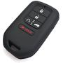 Alegender Qty(2) Black Silicone Smart Key Fob Cover Case Skin Protector Bag for 2015 2016 2017 2018 2019 2020 Honda Civic Accord Pilot CR-V CRV 5 Buttons Key Remote A2C81642600