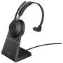 Jabra Evolve2 65 Wireless Headset USB-C Mono MS w/Stand, Bluetooth Dongle, Compatible with Zoom, Webex, Skype, Smartphones, Tablets, PC/MAC, 26599-899-889, Global Teck Gold Support Plan Included