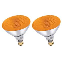 Dysmio Lighting 100 Watt 120 Volt Flood BR38 E26 Incandescent Light Bulb Amber 2 Pack