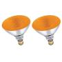 Dysmio Lighting 100 Watt 120 Volt Flood BR38 E26 Incandescent Light Bulb Amber 2 Pack