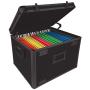 Vaultz Locking File Storage Chest, Two-Handled, Letter/Legal File Storage, Tactical Black, 16.5 x 13.5 x 12 inches