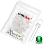 Chanzon 100 pcs 5mm Green LED Diode Lights (Clear Round Transparent DC 3V 20mA) Bright Lighting Bulb Lamps Electronics Components Indicator Light Emitting Diodes