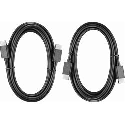 8-Outlet Surge Protector with Two 8’ 4K UltraHD/HDR HDMI Cables - Black