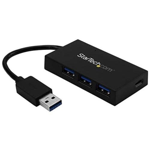 StarTech.com 4 Port USB 3.0 Hub - USB Type-A Hub with 1x USB-C & 3x USB-A (SuperSpeed 5Gbps) - USB Bus or Self-Powered - Portable USB 3.1/3.2 Gen 1 BC 1.2 Charging Hub w/ Power Adapter (HB30A3A1CSFS)