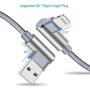 90 Degree Lightning Cable 10FT 3 Pack Right Angle iPhone Charging Cord Compatible with iPhone 12 11 Pro Max X XR 8 7 6 Plus iPad (Grey,10 Foot)