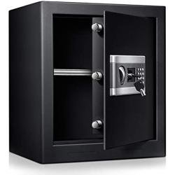 Safe Security Box, Digital Keypad and Key Lock for Cash Money Jewelry, Fireproof Waterproof Safe Cabinet with Induction Light (1.53CUB)
