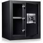 Safe Security Box, Digital Keypad and Key Lock for Cash Money Jewelry, Fireproof Waterproof Safe Cabinet with Induction Light (1.53CUB)