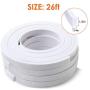 White Foam Tape Single Sided, Weather Stripping for Windows and Doors Frame 4 Roll, Foam Insulation Tape 1/2 Inch W X 1/4 Inch T, Seal Strip Tape with Adhesive, Total 26ft