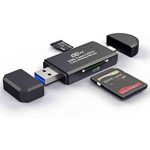 COCOCKA USB 3.0 SD Card Reader, USB Type C Memory Card Reader, OTG Adapter for SDXC, SDHC, SD, MMC, TF, RS- MMC, Micro SDXC, Micro SD, Micro SDHC Card and UHS-I Cards
