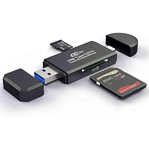 COCOCKA USB 3.0 SD Card Reader, USB Type C Memory Card Reader, OTG Adapter for SDXC, SDHC, SD, MMC, TF, RS- MMC, Micro SDXC, Micro SD, Micro SDHC Card and UHS-I Cards