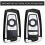 TANGSEN Smart Key Fob Case for BMW 1 3 4 5 6 7 Series GT3 GT5 M5 M6 X3 X4 3 4 Button Keyless Entry Remote Personalized Protective Cover Plastic Gray Brushed Pattern Black Silicone