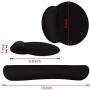 Keyboard Wrist Rest Pad and Mouse Pad Wrist Support, Ergonomic Raised Memory Foam, Non Slip PU Rubber Base [Pain Relief] for Office, Computer, Laptop, Typist, Gamer