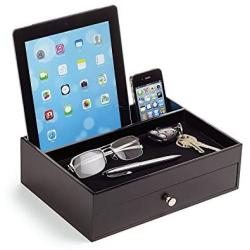 Massca Valet Charging Station Multi-Device Office Desk Organizer Perfect Nightstand Organizer Great for Your Wallet, Keys, Phones & Other Electronic