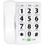 HePesTer P-02 Amplified Large Button Corded Phone for Senior Home Landline Telephone Wall Mountable Elderly Phones for Low Vision(White)