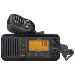 Uniden UM435BK Advanced Fixed Mount VHF Marine Radio, All USA/International/Canadian Marine Channels including new 4-Digit, CDN “B” Channels, 1 Watt/25 Watt Power, Waterproof IPX8 Submersible, Black