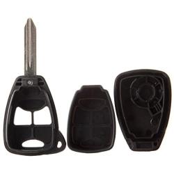 OCPTY 2 Uncut Blade Blank Key Remote Shell Case Cover Replacement for Chrysler for Dodge for Jeep 3 Buttons