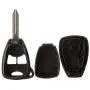 OCPTY 2 Uncut Blade Blank Key Remote Shell Case Cover Replacement for Chrysler for Dodge for Jeep 3 Buttons