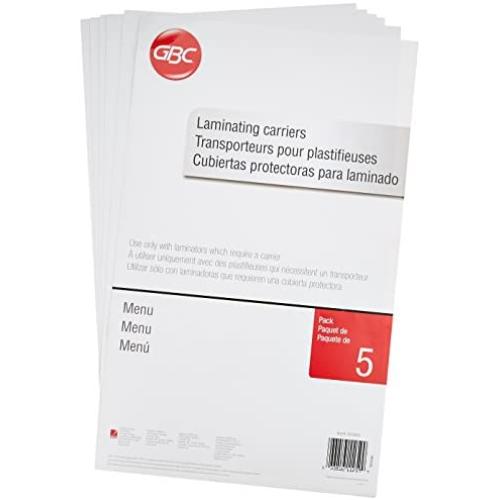 Swingline GBC Laminating Carriers, Self Seal Adhesive Laminating Pouches, Menu Size, 5 Pack (3200062)