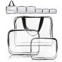 Clear Makeup Bags, APREUTY TSA Approved 6Pcs Cosmetic Makeup Bags Set Waterproof Clear PVC w/ Zipper Handle Portable Travel Luggage Pouch Airport Airline Bags Bathroom (Clear) Clear Makeup Bags, APREUTY TSA Approved 6Pcs Cosmetic Makeup Bags Set Waterproof Clear PVC w/ Zipper Handle Portable Travel Luggage Pouch Airport Airline Bags Bathroom (Clear)