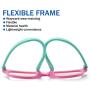Zasun Kids Blue Light Blocking Glasses 2 Pack, UV Protection & Anti Eyestrain Computer Video Gaming Glasses for Kids Boys Girls Age 3-12 (Pink Green +Black)