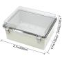 Zulkit Junction Box ABS Plastic Dustproof Waterproof IP65 Electrical Boxes Hinged Shell Outdoor Universal Project Enclosure Grey Clear Cover With Lock, Stainless Steel Buckles 8.7 x 6.7 x 4.3 Inch
