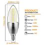 GEZEE LED Candelabra Bulb, Non-Dimmable 120Watt Light Bulbs Equivalent, 15W LED Candle Bulbs,Daylight White 6000K Chandelier Bulbs,4.3in, E12 Candelabra Base, 120V, 1500Lumens, Torpedo Shape(4 Pack)