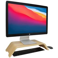 HumanCentric Wood Monitor Stand and Computer Riser for Desk (Oak) | Wooden Shelf Stand for Monitors, Computers, Laptops, Desktops, PCs to Organize Home & Office | Patented