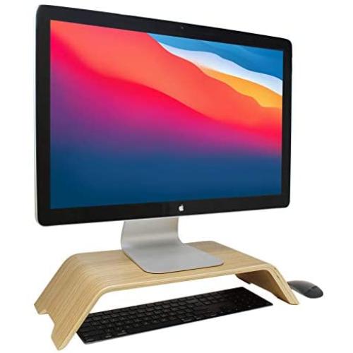 HumanCentric Wood Monitor Stand and Computer Riser for Desk (Oak) | Wooden Shelf Stand for Monitors, Computers, Laptops, Desktops, PCs to Organize Home & Office | Patented