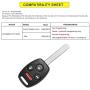 YITAMOTOR Key Fob Keyless Entry Remote Compatible for 2008 2009 2010 2011 2012 Honda Accord (Sedan Only) Car Key Replacement for KR55WK49308