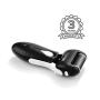 UTILYZE Most Powerful Rechargeable Electronic Foot File Wet & Dry Pedicure Tools Electric Callus Remover With Turbo-Boost Motor, 3 Rollers Included (Black)