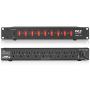 PDU Power Strip Surge Protector - 150 Joule 9 Outlet Strips Surge Protector Heavy Duty Electric Extension Cord Strip - 1U Rack Mount Protection Power Outlet Strip W/ 9 Front Switch - PylePro PDBC70 BLACK