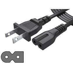 Pwr Long 6 Ft 2 Prong Polarized-Power-Cord for Vizio-LED-TV Smart-HDTV E-M-Series and Others 2 Slot Adapter-AC-Wall-Cable: IEC-60320 IEC320 C7 to NEMA 1-15P