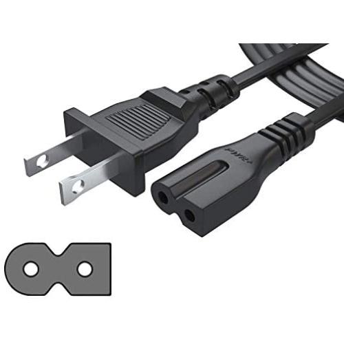Pwr Long 6 Ft 2 Prong Polarized-Power-Cord for Vizio-LED-TV Smart-HDTV E-M-Series and Others 2 Slot Adapter-AC-Wall-Cable: IEC-60320 IEC320 C7 to NEMA 1-15P