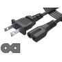 Pwr Long 6 Ft 2 Prong Polarized-Power-Cord for Vizio-LED-TV Smart-HDTV E-M-Series and Others 2 Slot Adapter-AC-Wall-Cable: IEC-60320 IEC320 C7 to NEMA 1-15P