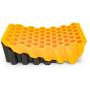 Camco 44423 RV Curved Leveler with Chock - Easy Drive-on Leveler Adds Up to 4'' in Height