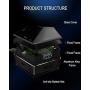 New Pentagonal 4-Port USB3.0 Hub,Rechargeable High-Speed Splitter with Micro External Power Jack