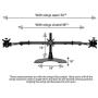 Ergotech Triple LCD Monitor Desk Mount Stand with Telescopic Wings, Fully Adjustable Mount for 3 Screens up to 27 inches, 25 lbs. Weight Capacity per Pivot, Black