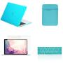 TOP CASE MacBook Pro 13 inch Case 2019 2018 2017 2016 Release A2159 A1989 A1706 A1708, 4 in 1 Essential Rubberized Hard Case, Keyboard Cover, Screen Protector, Sleeve for MacBook Pro 13''-Sapphire Blue