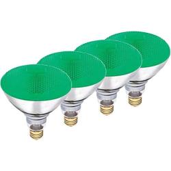 Dysmio Lighting 100 Watt BR38 Incandescent Flood Light Bulb Green Light, 4 Pack