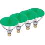 Dysmio Lighting 100 Watt BR38 Incandescent Flood Light Bulb Green Light, 4 Pack