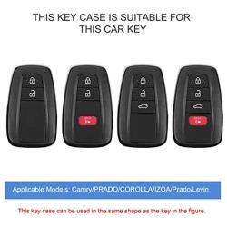 ELOHEI for Toyota Key Fob Cover,Special Soft TPU Key Case Cover Protector Compatible with 2018 2019 2020 2021 Toyota RAV4 Camry Corolla Avalon C-HR Prius GT86 Highlander (Silver)